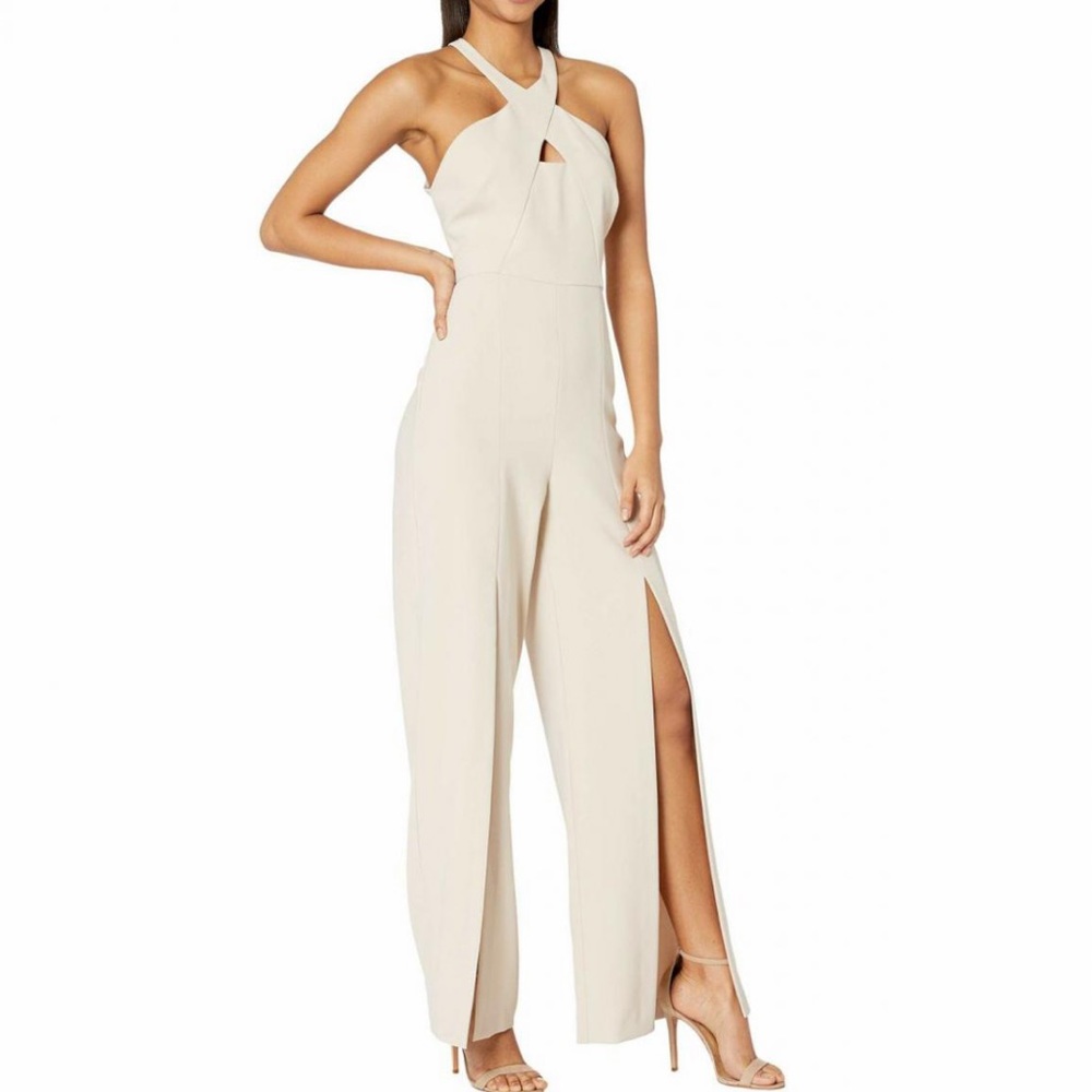 NWT BCBG MAXAZRIA slit-leg jumpsuit size m
